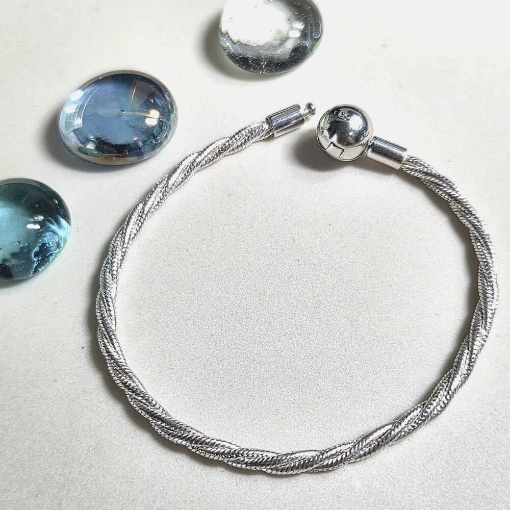 Authentic Pandora Round Clasp Twisted Snake Chain… - image 1